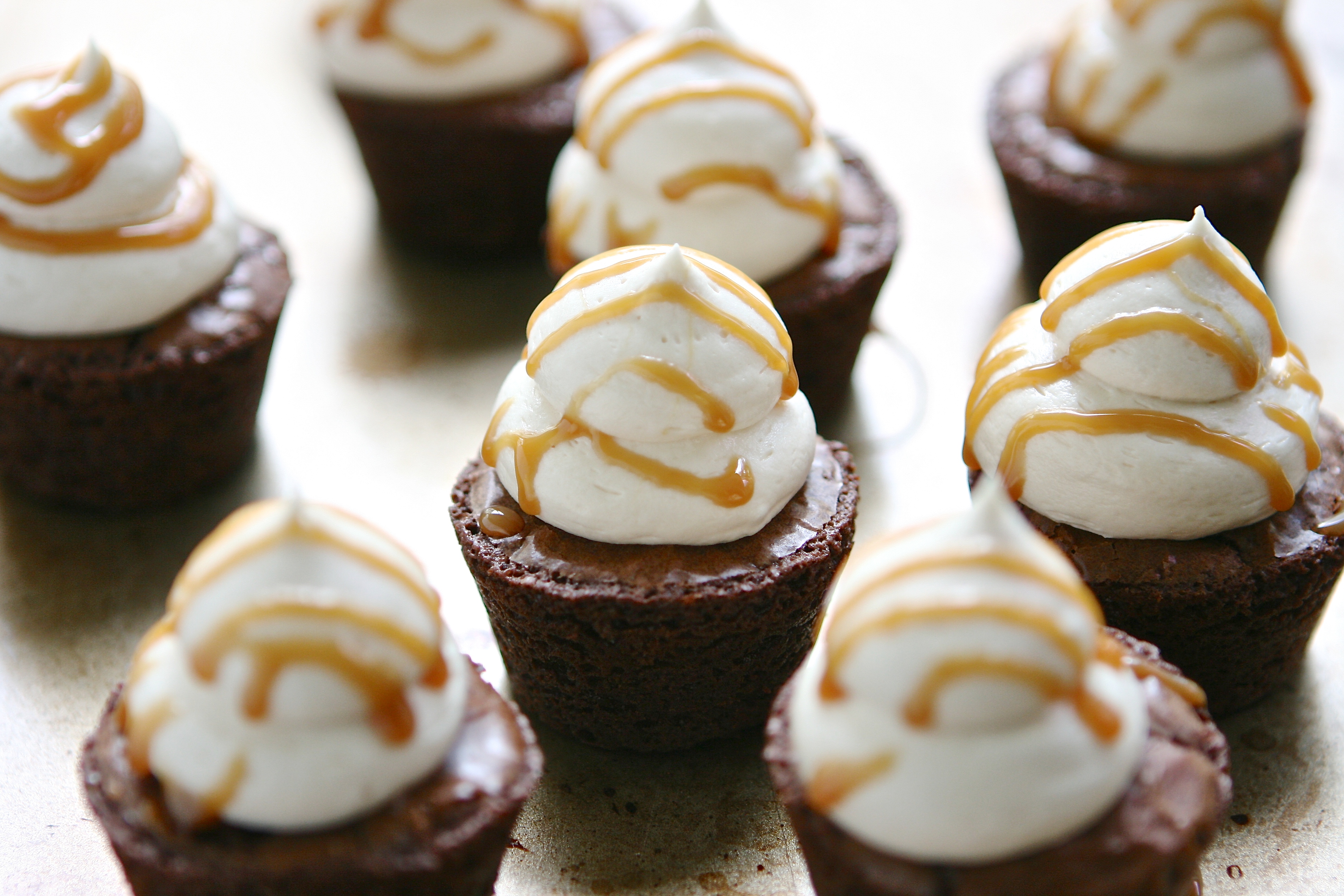 Brownie Bites With Caramel Buttercream